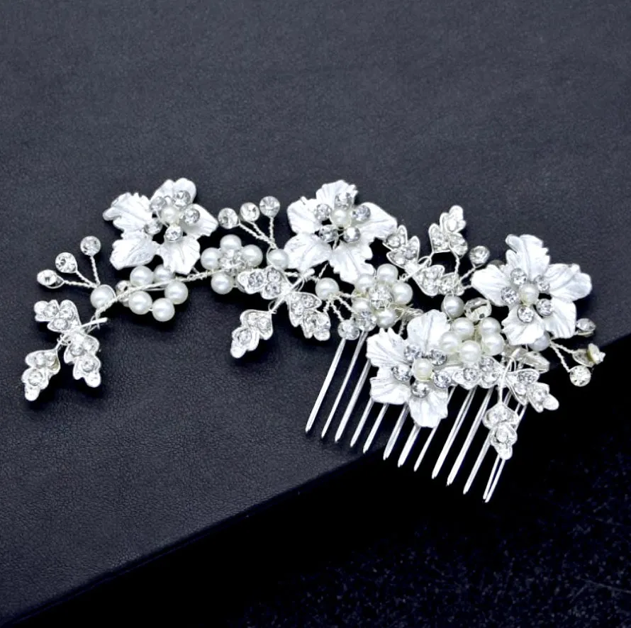 "Odessa" - Pearl Bridal Hair Comb - Available in Silver, Yellow Gold and Rose Gold